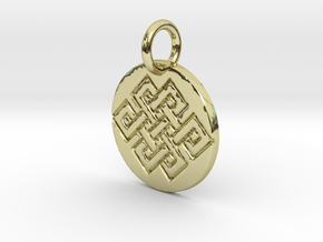Sambhala Knot Mandala in 18k Gold Plated Brass: Small