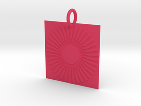 Sambhala Sun Pendant in Pink Processed Versatile Plastic: Small