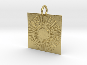 Sambhala Sun Pendant in Natural Brass: Small