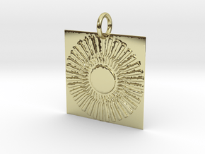 Sambhala Sun Pendant in 18k Gold Plated Brass: Small