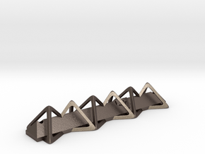 Triangular Mezuzah in Polished Bronzed-Silver Steel