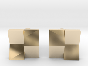 Checkered Cufflinks in 14k Gold Plated Brass