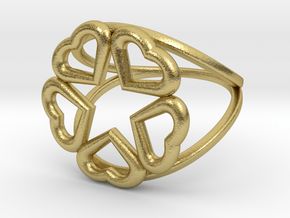 Hearts Hidden Pentacle Ring in Natural Brass: 11 / 64