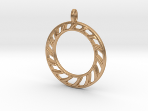 Pendant 2 excentric rings  in Natural Bronze