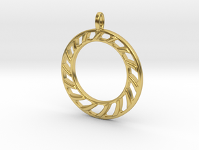 Pendant 2 excentric rings  in Polished Brass