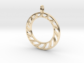 Pendant 2 excentric rings  in 14k Gold Plated Brass