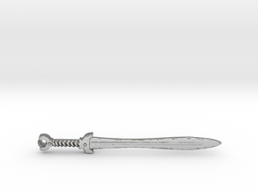Celtic Sword Pendant in Natural Silver