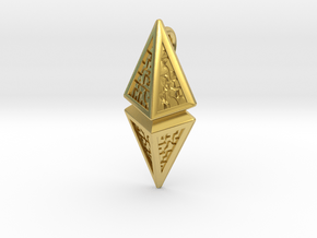 Hedron Pendant (v1) in Polished Brass: Small