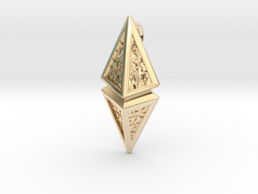 Hedron Pendant (v1) in 14k Gold Plated Brass: Small