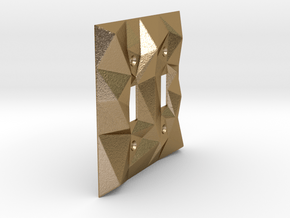 Facellux: Double Switch Wall Plate in Polished Gold Steel