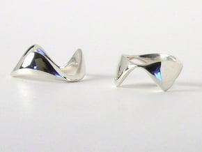 MOUNT Pair Ring in Fine Detail Polished Silver