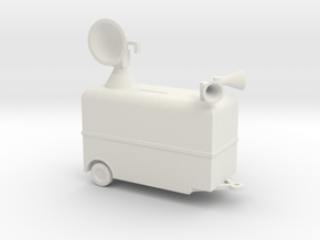 1/110 Scale Radar Trailer in White Natural Versatile Plastic