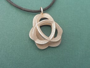 Triquetra Pendant in Polished Steel in Polished Bronzed-Silver Steel