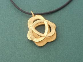 Triquetra Pendant in Polished Steel in Polished Gold Steel