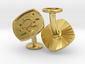 Cufflinks MTG White Mana Symbol (Plains) in Polished Brass