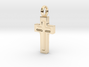 Bold Cross Pendant - Christian Jewelry in 14K Yellow Gold