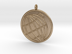 Planetology Symbol in Polished Gold Steel