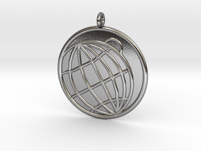 Planetology Symbol in Polished Silver