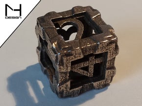 Open Dice in Polished Bronzed Silver Steel