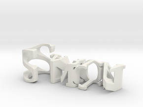 3dWordFlip: Simon/Carla in White Natural Versatile Plastic
