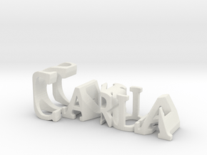 3dWordFlip: Carla/Simon in White Natural Versatile Plastic