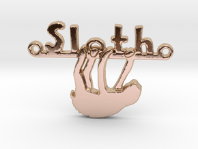 Sloth pendant necklace - Double hanger in 14k Rose Gold Plated Brass