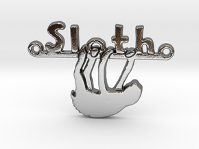 Sloth pendant necklace - Double hanger in Polished Silver