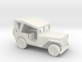 1/110 Scale MB Jeep Covered in White Natural Versatile Plastic