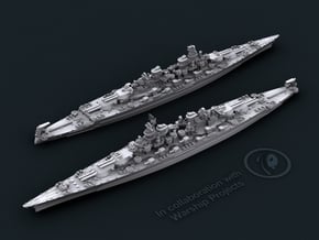 USN CC1 Lexington [1944] (late-war 14x 5/38) in White Natural Versatile Plastic: 1:1800