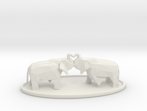 Elephant Love in White Natural Versatile Plastic
