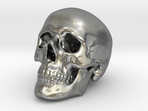 Skull 30 mm in Natural Silver