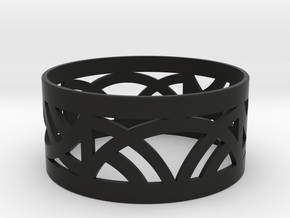 Wide Deco Bangle  in Black Natural Versatile Plastic: Medium