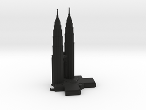 Petronas Towers - Kuala Lumpur (6 inch) in Black Premium Versatile Plastic