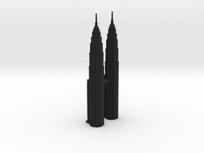 Petronas Towers w/o Mall - Kuala Lumpur (6 inch)  in Black Premium Versatile Plastic