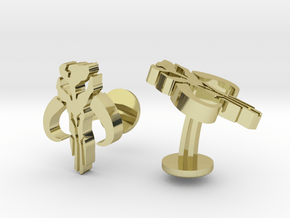 Star Wars Mandalorian Cufflinks in 18k Gold Plated Brass