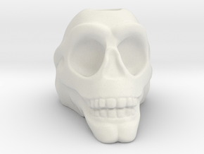 Stylized Skull 3D Pen Holder in White Natural Versatile Plastic: Small