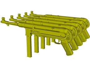 1/22.5 scale MaschinenPistole MP-40 rifles x 5 in Clear Ultra Fine Detail Plastic