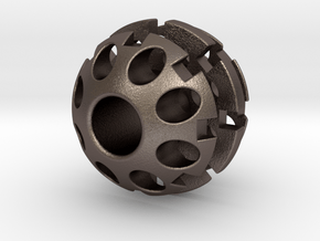 20mm Sphere Bead in Polished Bronzed-Silver Steel