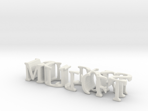 3dWordFlip: MILLPORT/ROCKS in White Natural Versatile Plastic