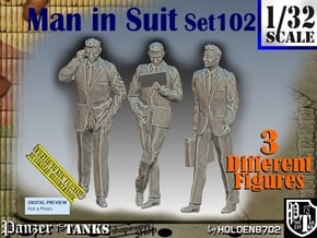 1/32 Man in Suit Set102 in White Natural Versatile Plastic