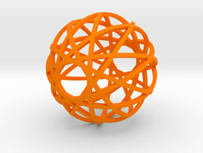 Fusion Ornament in Orange Processed Versatile Plastic