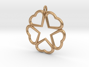 Hearts Hidden Pentacle pendant  in Natural Bronze