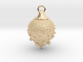 Fractal pendant - Strawberry fields  in 14k Gold Plated Brass