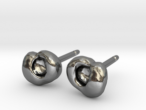 Optic Cup Earrings in Polished Silver