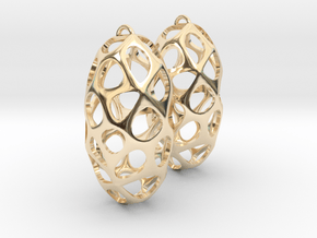 Cell Earrings in 14k Gold Plated Brass