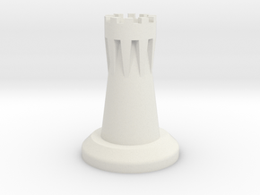 Rook-Chesspiece in White Natural Versatile Plastic