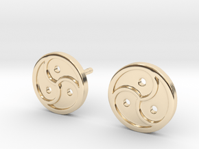 Triskele Earrings in 14K Yellow Gold