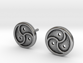 Triskele Earrings in Antique Silver
