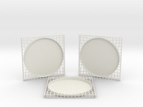 3 Semiwire Coasters in White Natural Versatile Plastic