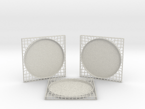 3 Semiwire Coasters in Natural Full Color Sandstone